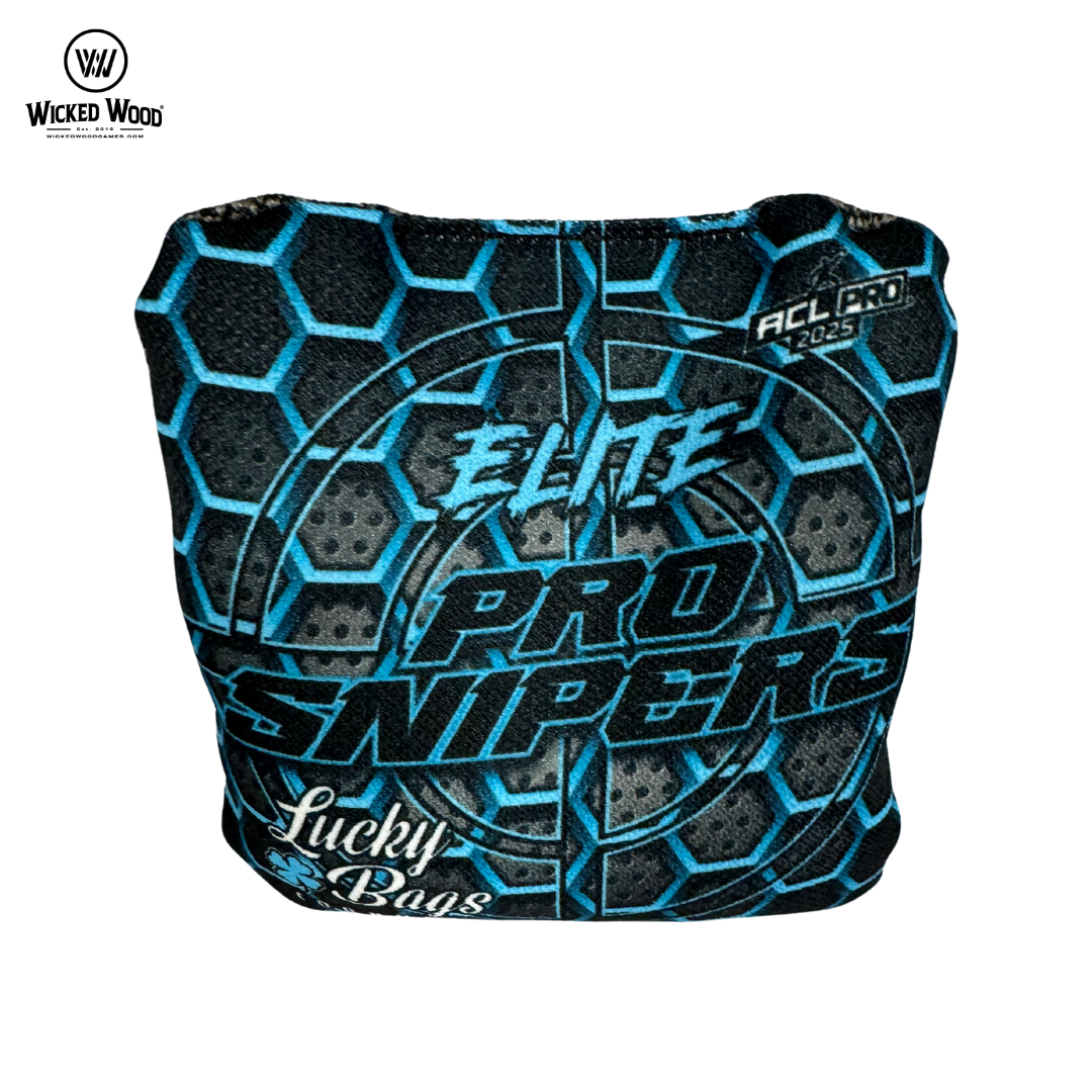 Lucky Bags Pro Sniper Elite 2025 - ACL Pro - 1x4 Cornhole Bags Cornhole Bags Lucky Bags Hex Blue