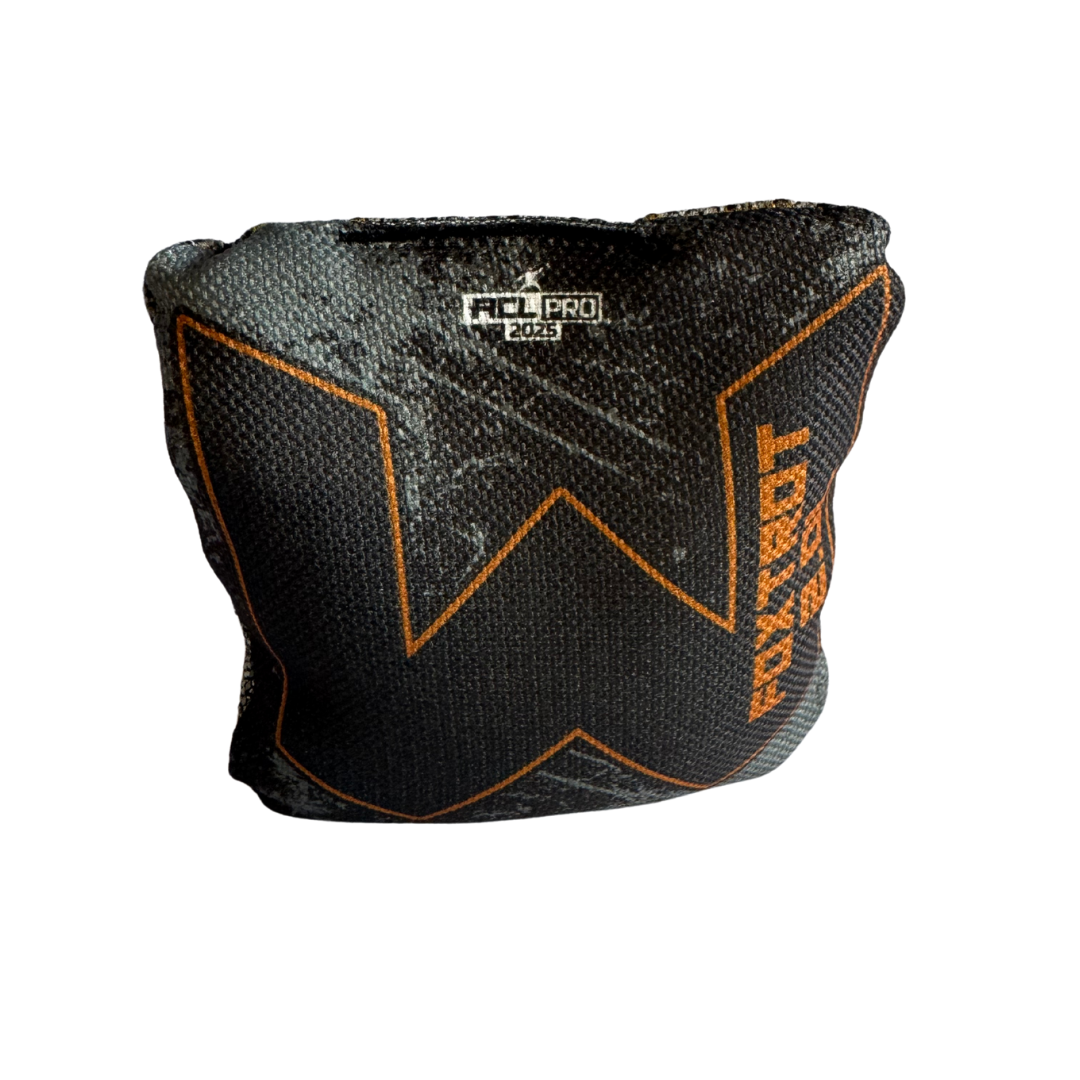 WTF - Foxtrot - ACL Pro Bags - 2025 Cornhole Bags Wicked Wood Games Orange-Black 2.0L