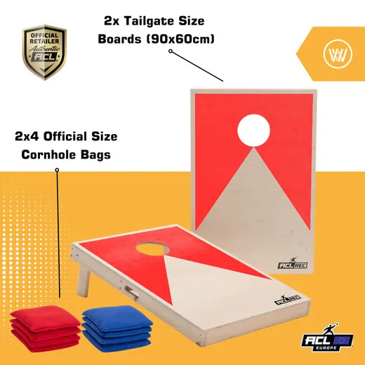 Cornhole Set - 90x60 - Red Cornhole sets Wicked Wood Games