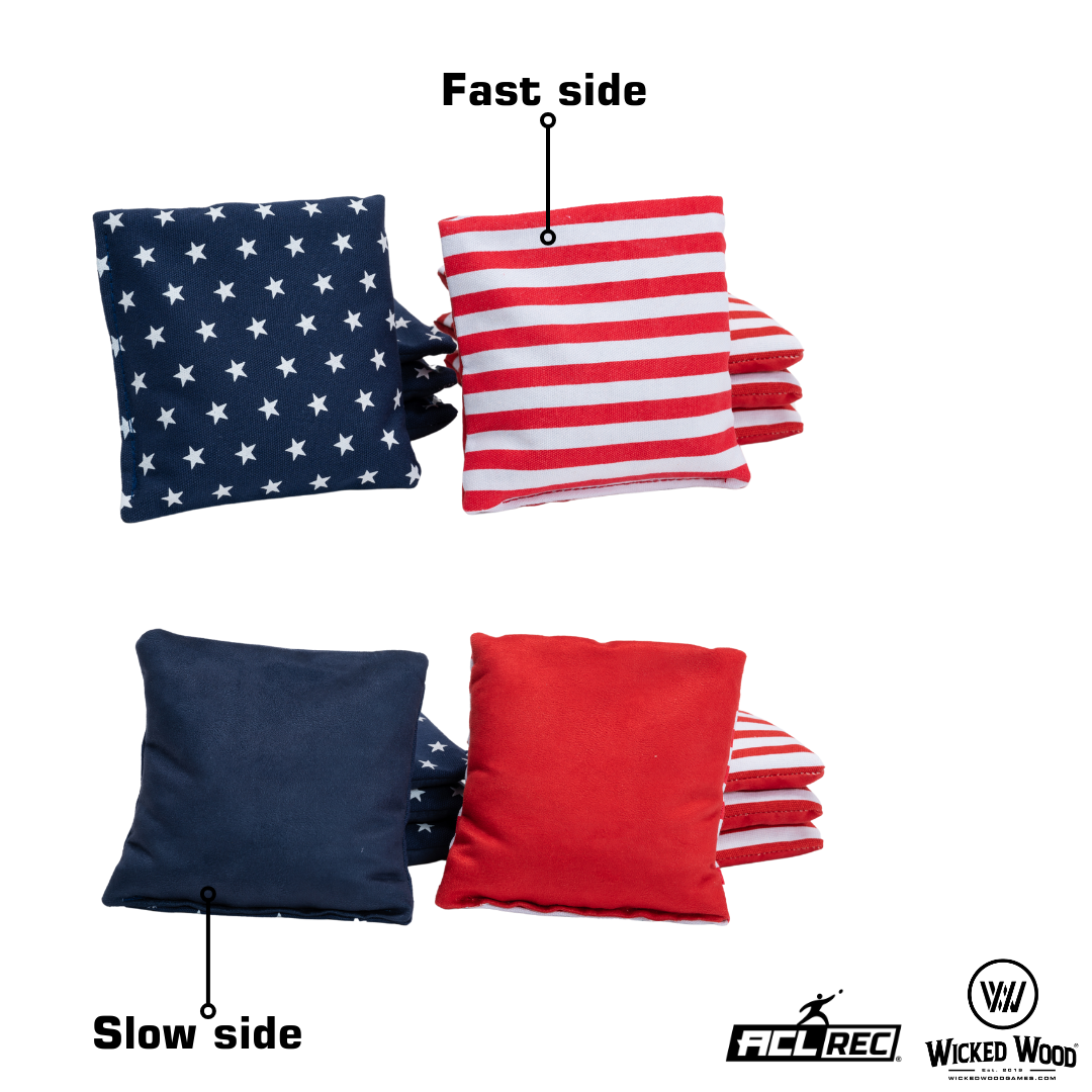 2x4 Cornhole Bags - America - Granulaat vulling - Dubbelzijdig Cornhole Bags Wicked Wood Games