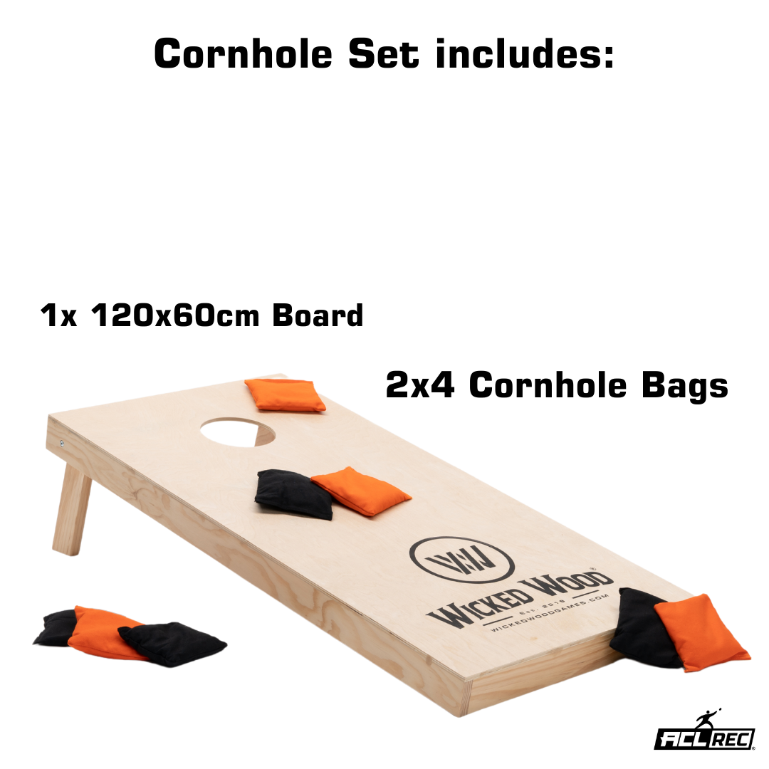 Cornhole Starting Kit - 12mm / 15mm - 120x60 - 1x Board / 2x4 Bags Cornhole sets Wicked Wood Games
