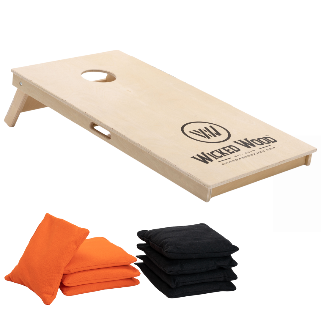 Cornhole Starting Kit - 12mm / 15mm - 120x60 - 1x Board / 2x4 Bags Cornhole sets Wicked Wood Games