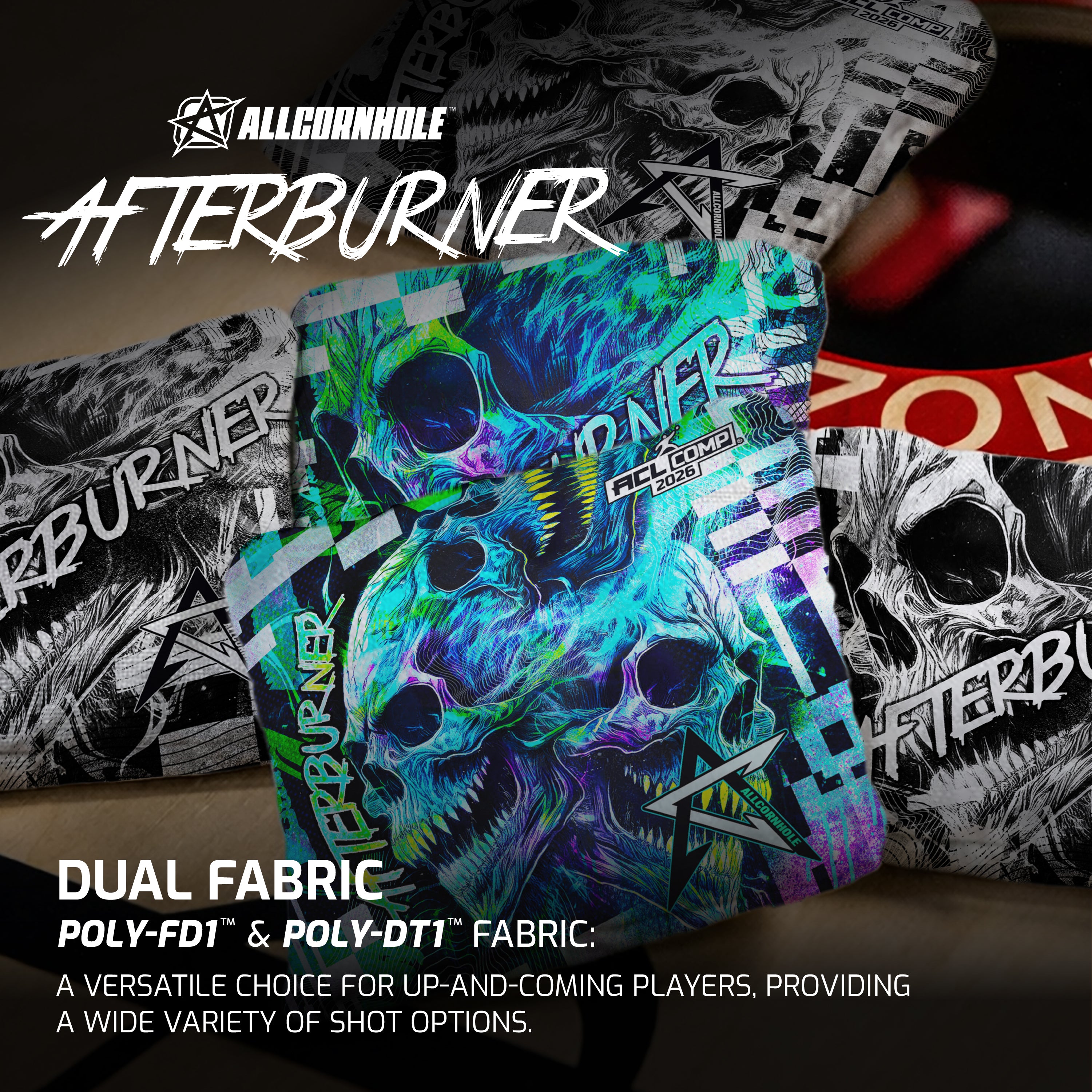 ALLCORNHOLE - AFTERBURNER 2026 - ACL COMP - 1x4 Bolsas de Cornhole