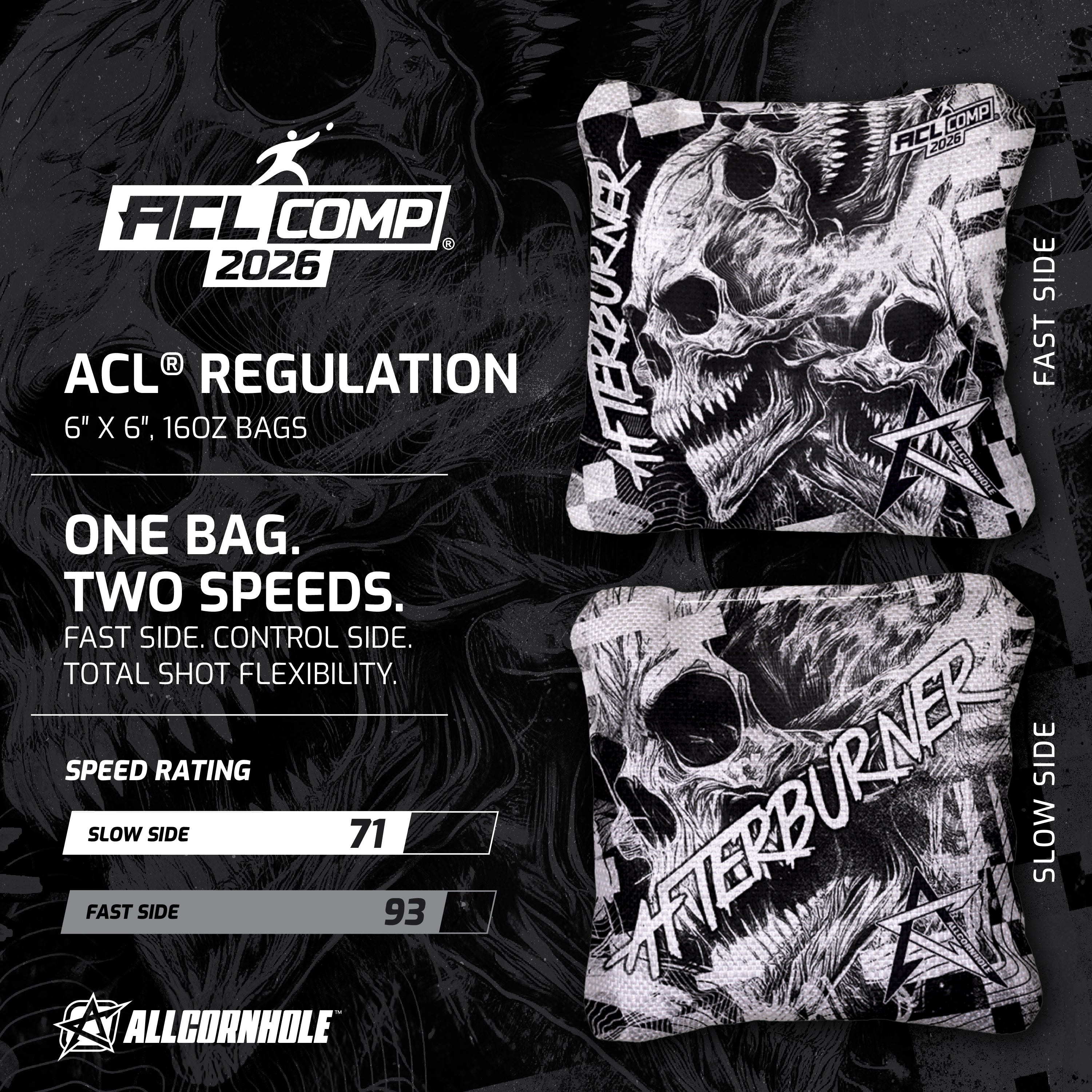 ALLCORNHOLE - AFTERBURNER 2026 - ACL COMP - 1x4 Bolsas de Cornhole