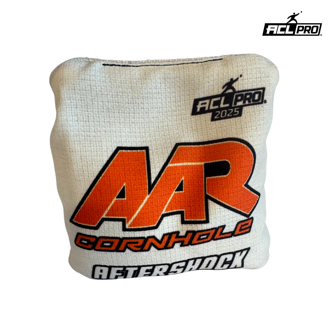 AAR Aftershock 2025 - 1x4 Cornhole Bags - ACL Pro Cornhole Bags AAR Orange/White