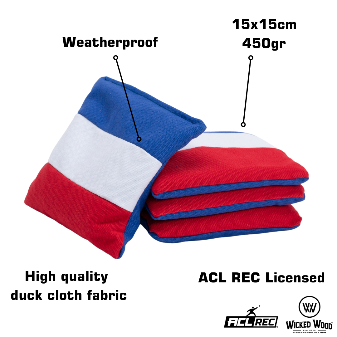 2x4 Cornhole Bags - France - Granulaat vulling Cornhole Bags Wicked Wood Games