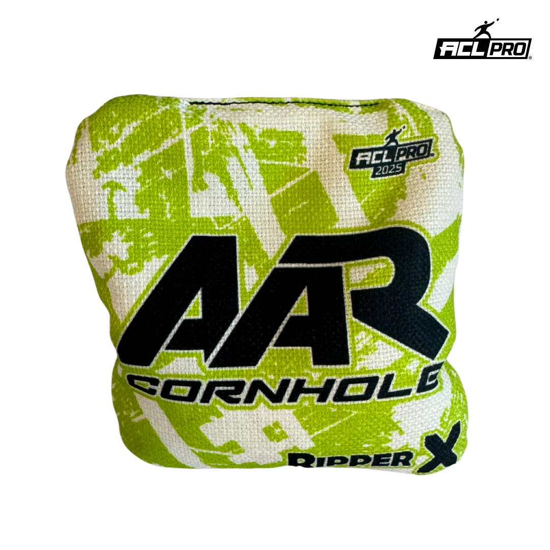 AAR Ripper X 2025 - 1x4 Cornhole Bags - ACL Pro Cornhole Bags AAR Green/White
