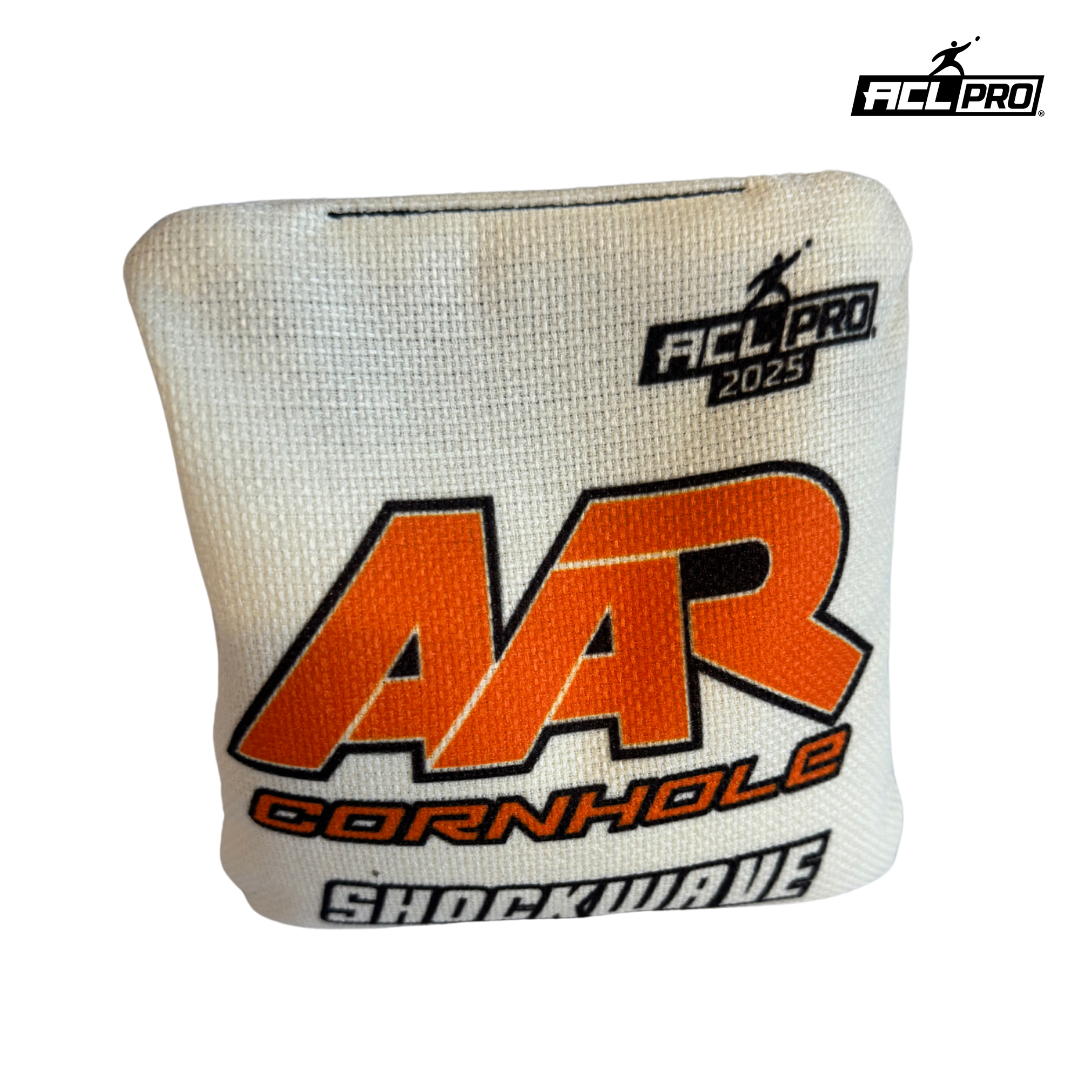 AAR Shockwave X 2025 - 1x4 Cornhole Bags - ACL Pro Cornhole Bags AAR Orange/White