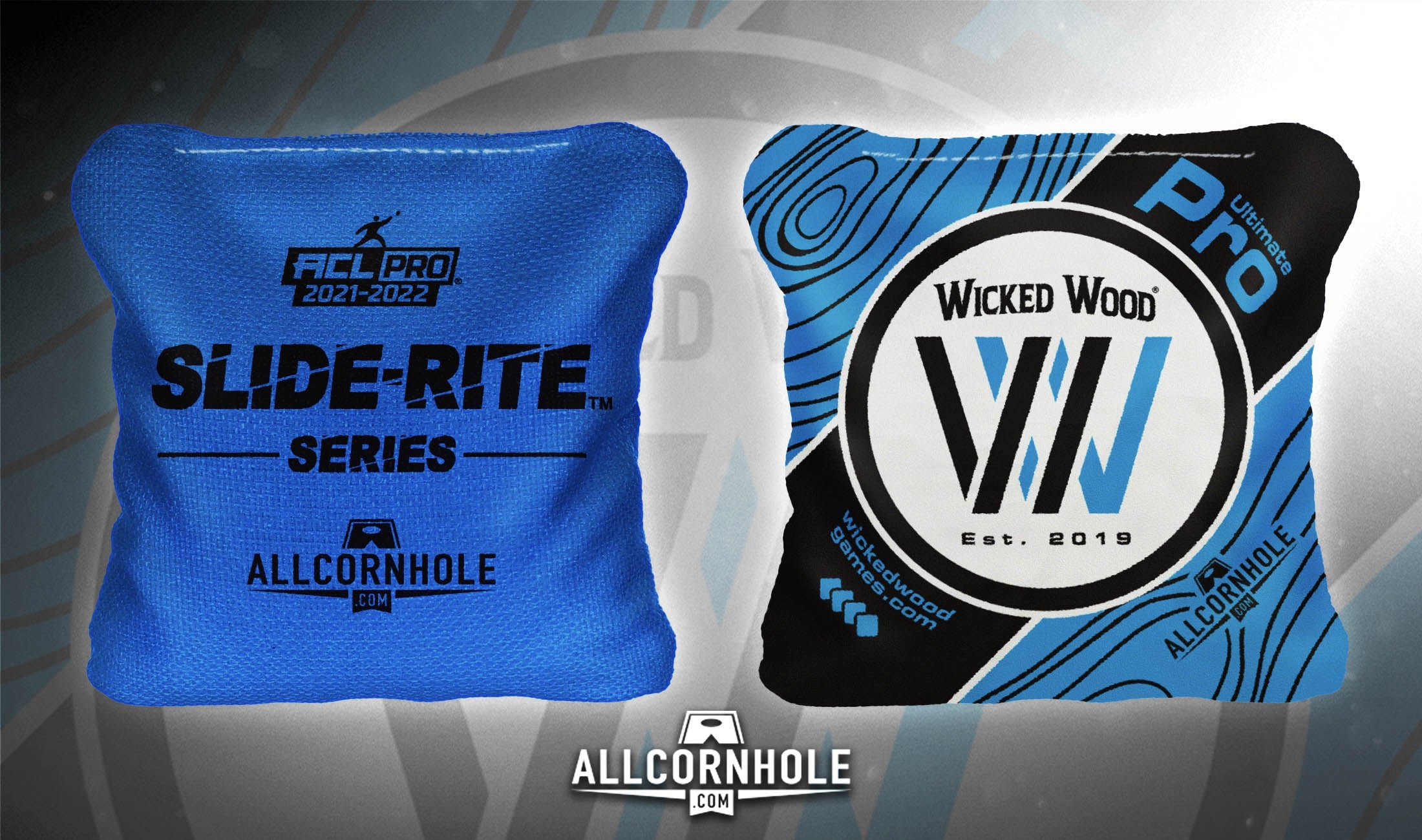 Wicked Wood Pro Bags 2023 - Slide Rite 1x4 Cornhole Bags Cornhole Bags Wicked Wood Games ACL Pro Bags - Blauw
