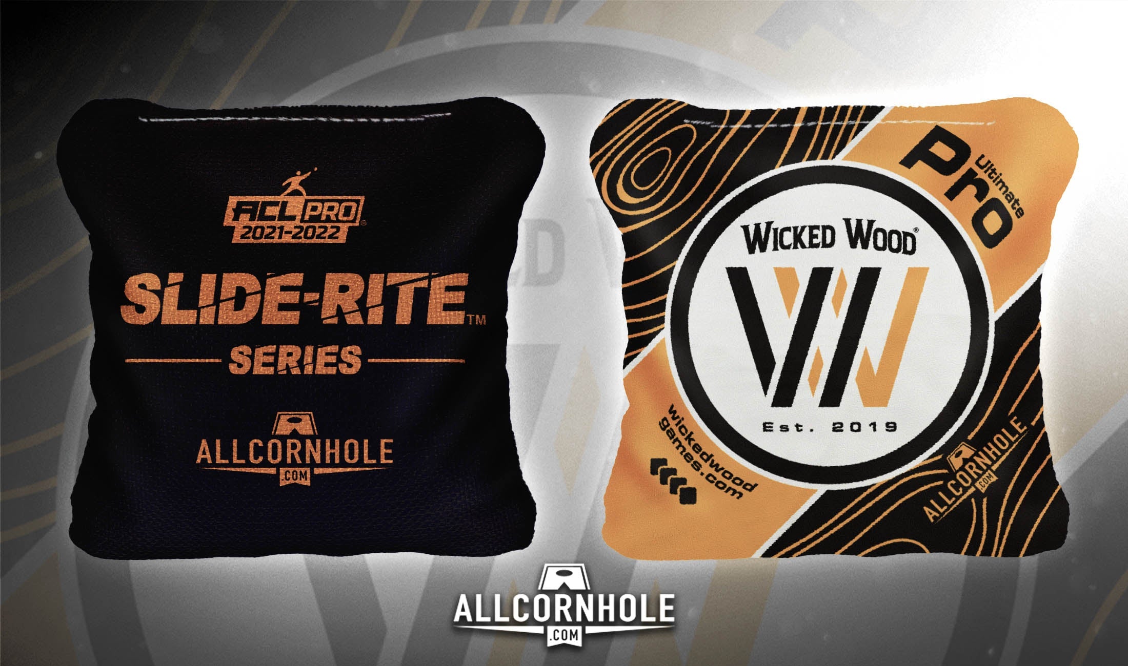 Wicked Wood Pro Bags 2023 - Slide Rite 1x4 Cornhole Bags Cornhole Bags Wicked Wood Games ACL Pro Bags - Oranje